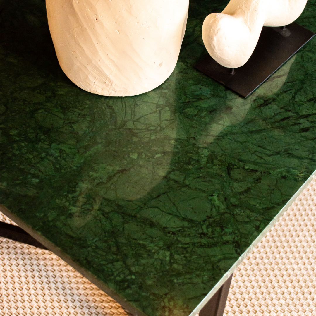 Ovale marmeren eettafel - V-onderstel