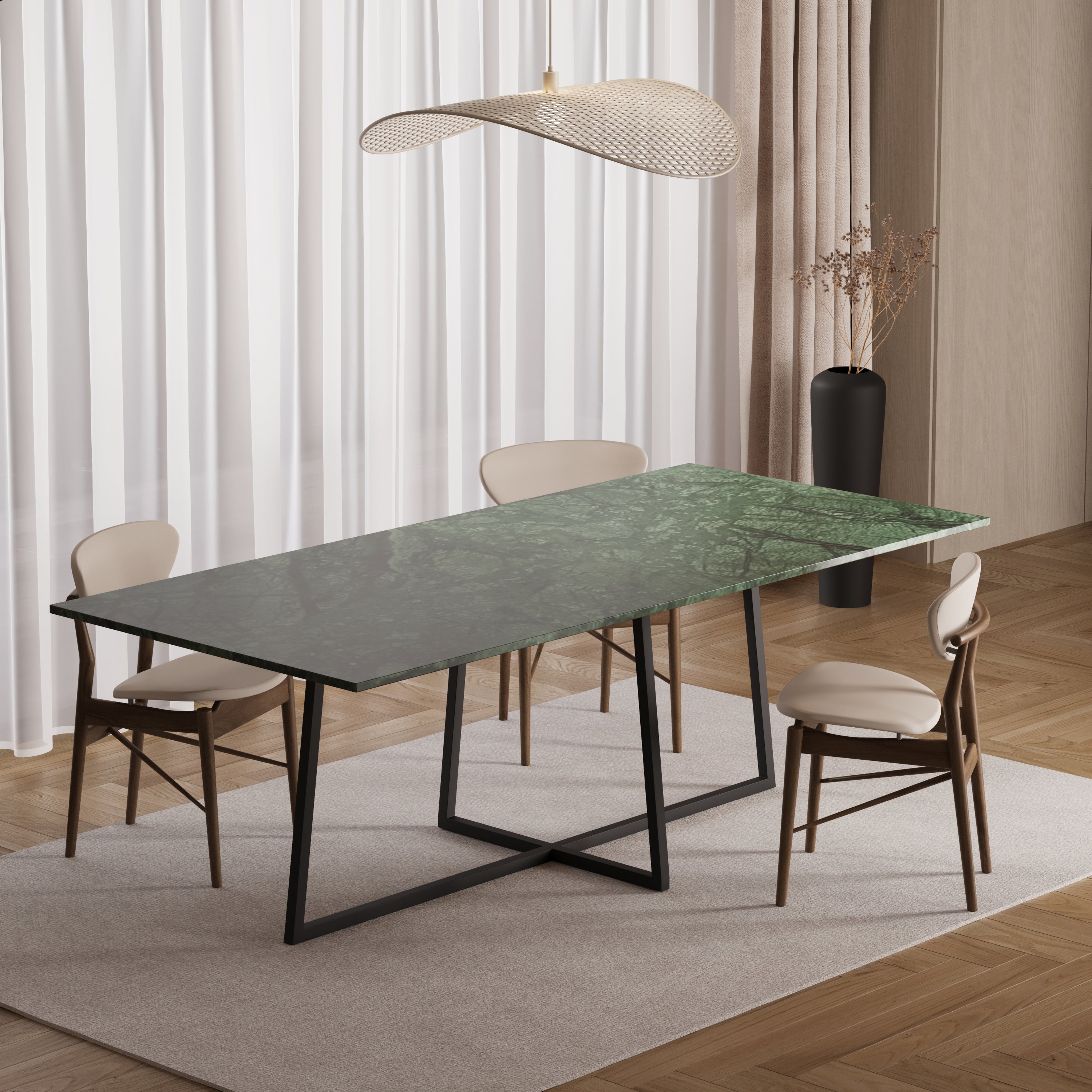 Rechthoekige eettafel - Marmer (Criss-cross)