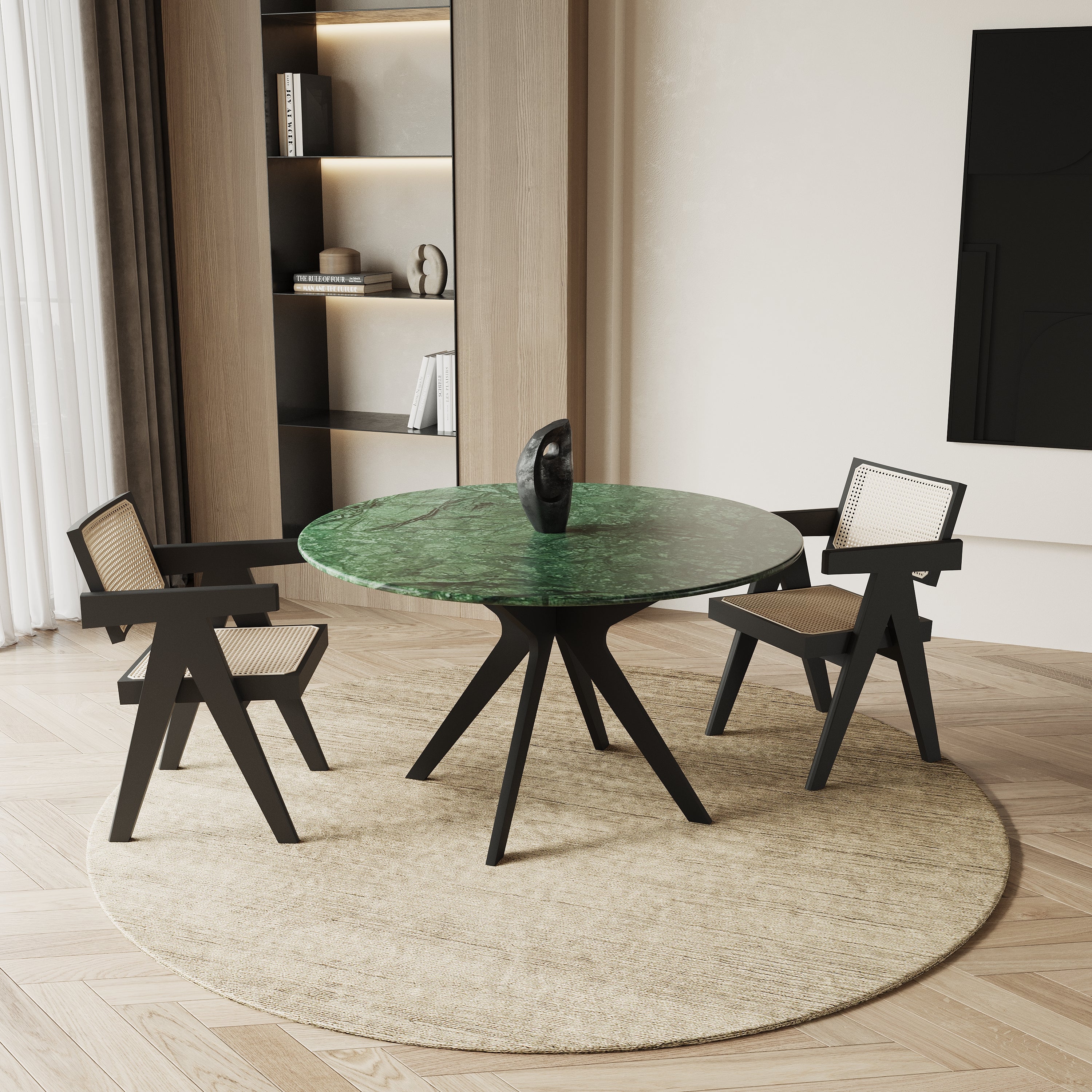 Ronde marmeren eettafel - Roman onderstel
