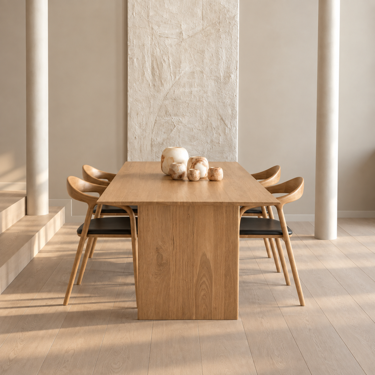 Houten rechthoekige eettafel - Mazu