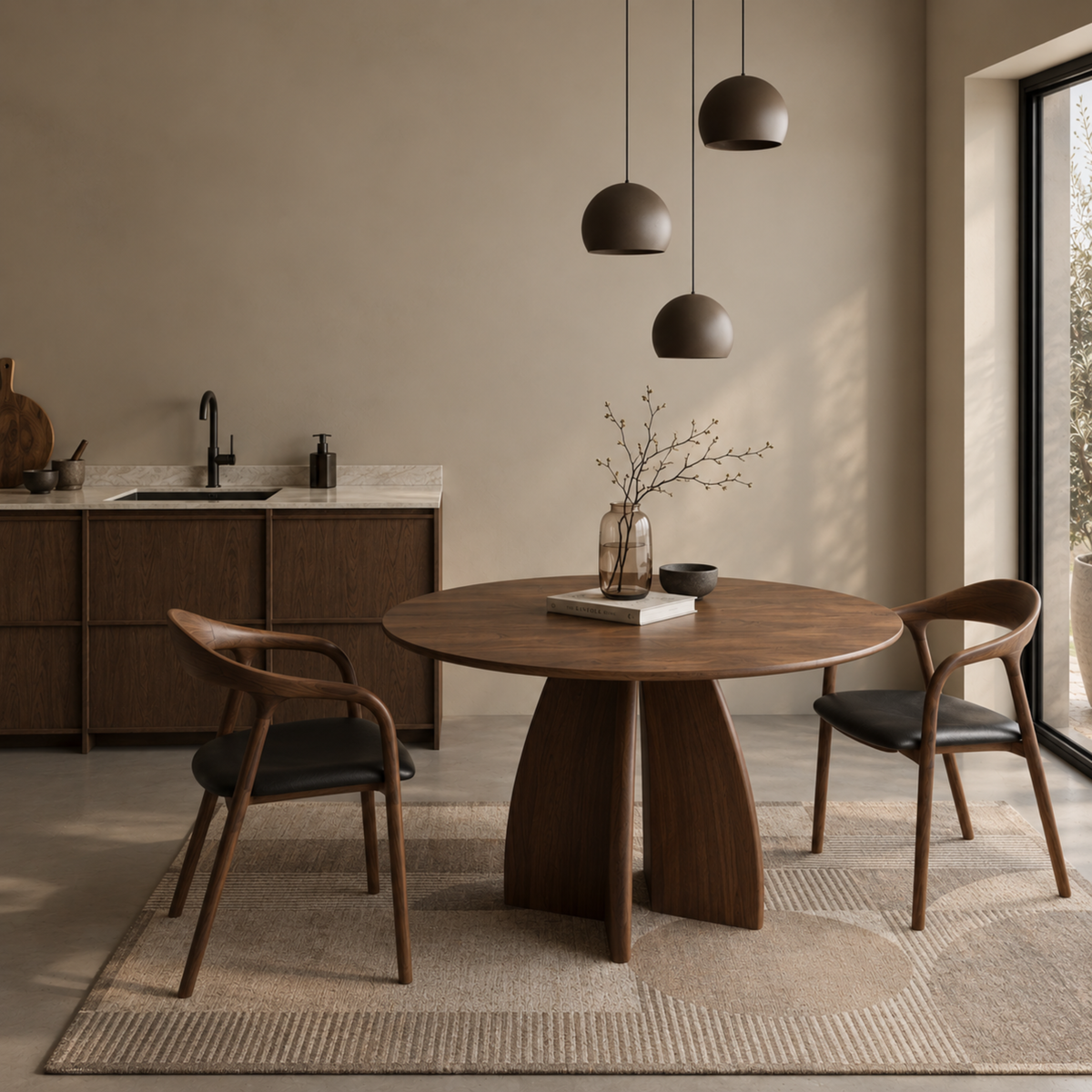 Ronde houten eettafel - Yanique