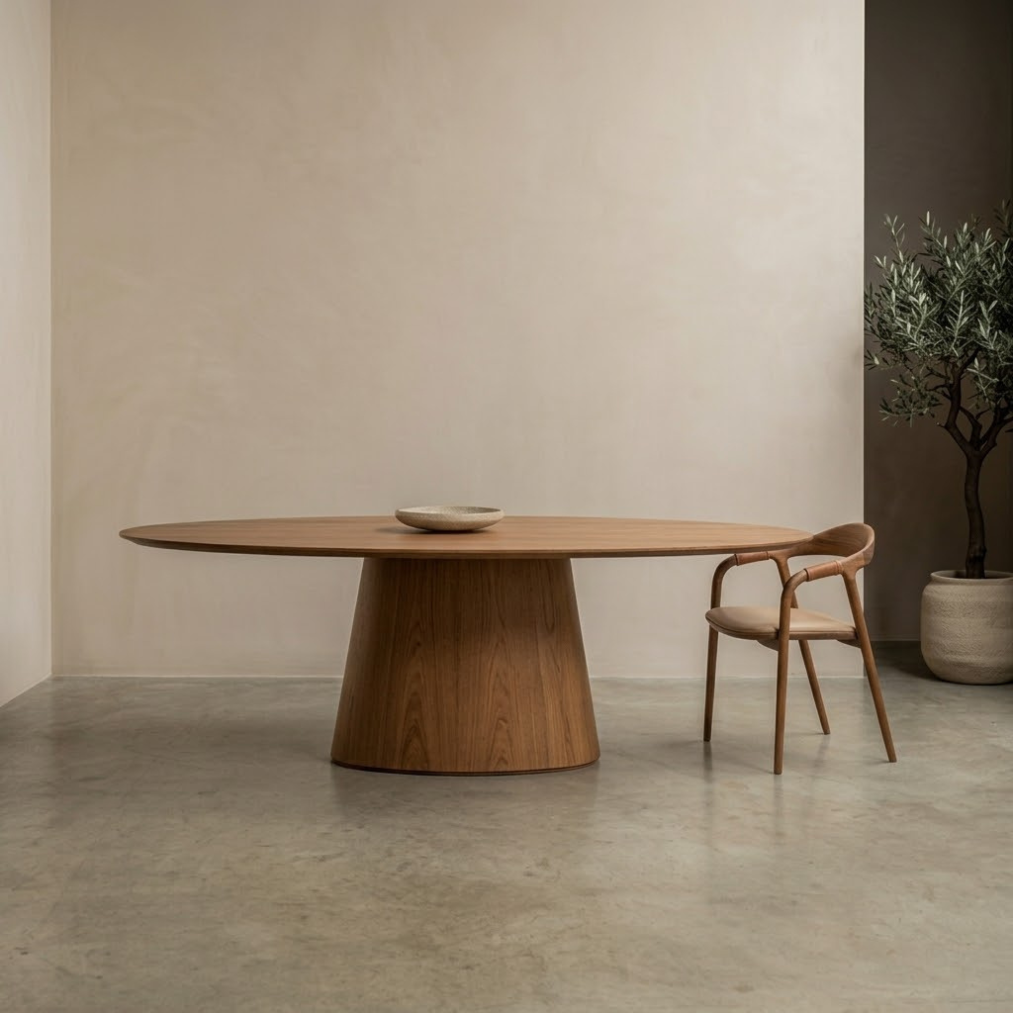 Houten ovale eettafel - Oqone