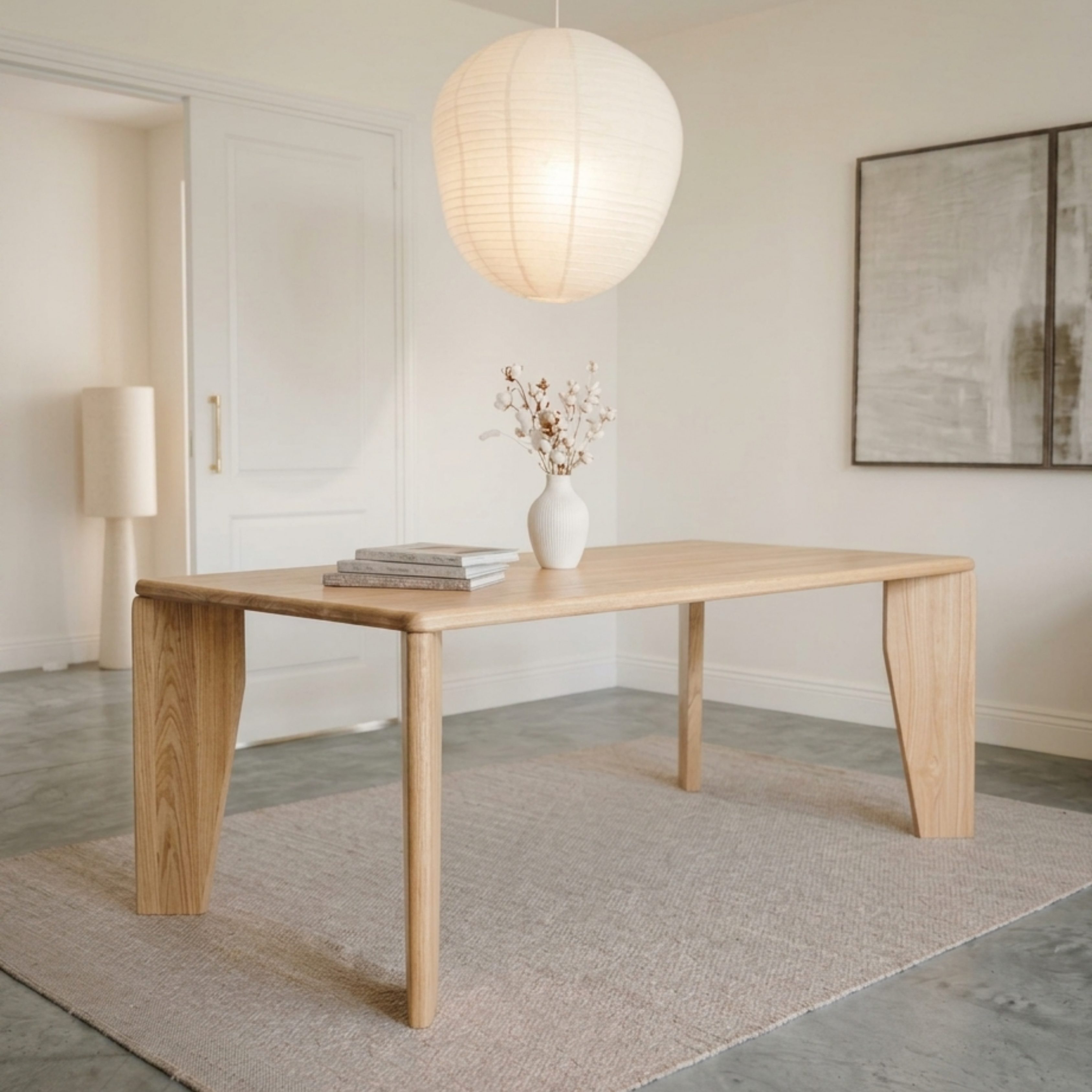 Houten rechthoekige eettafel - Mori