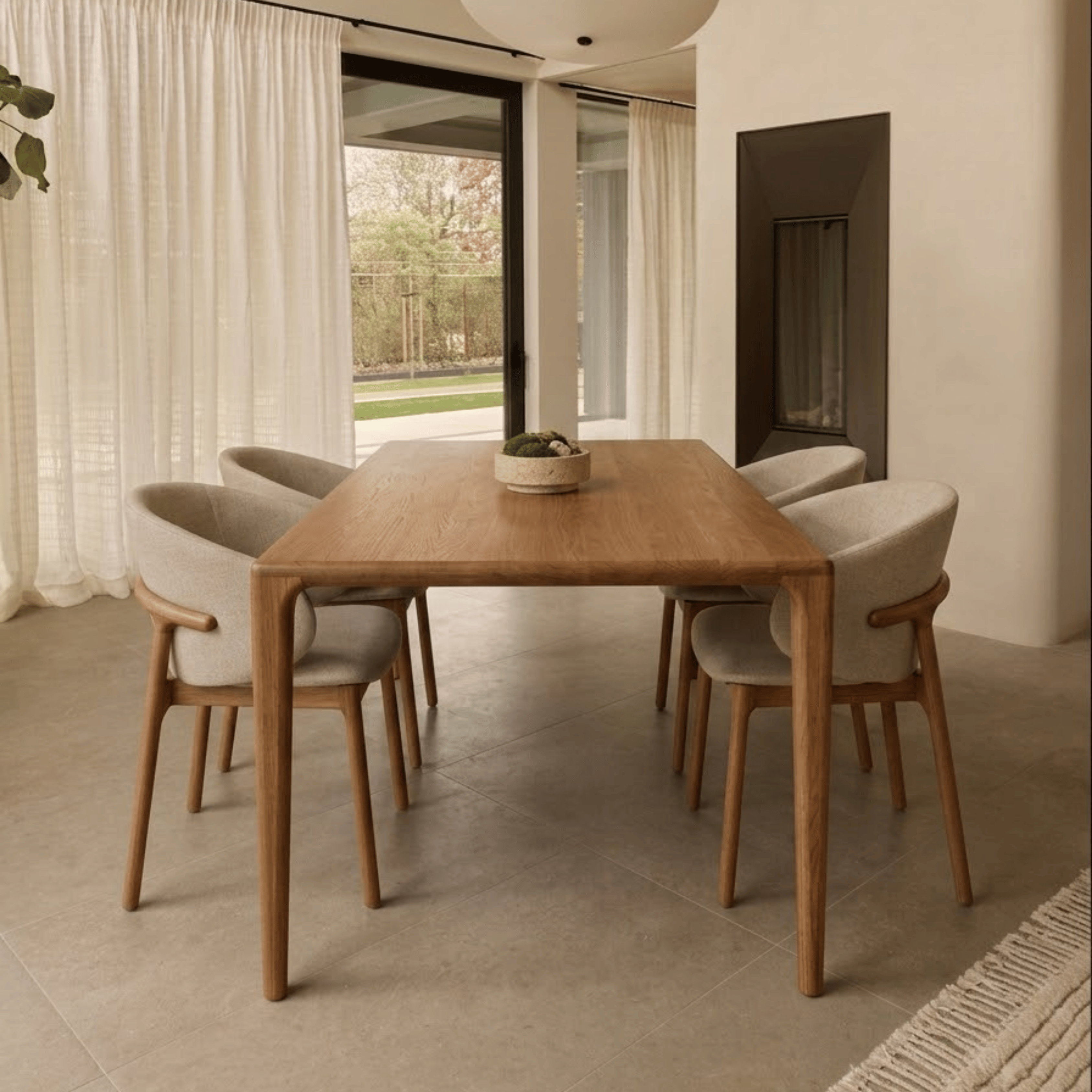 Houten rechthoekige eettafel - Mizo