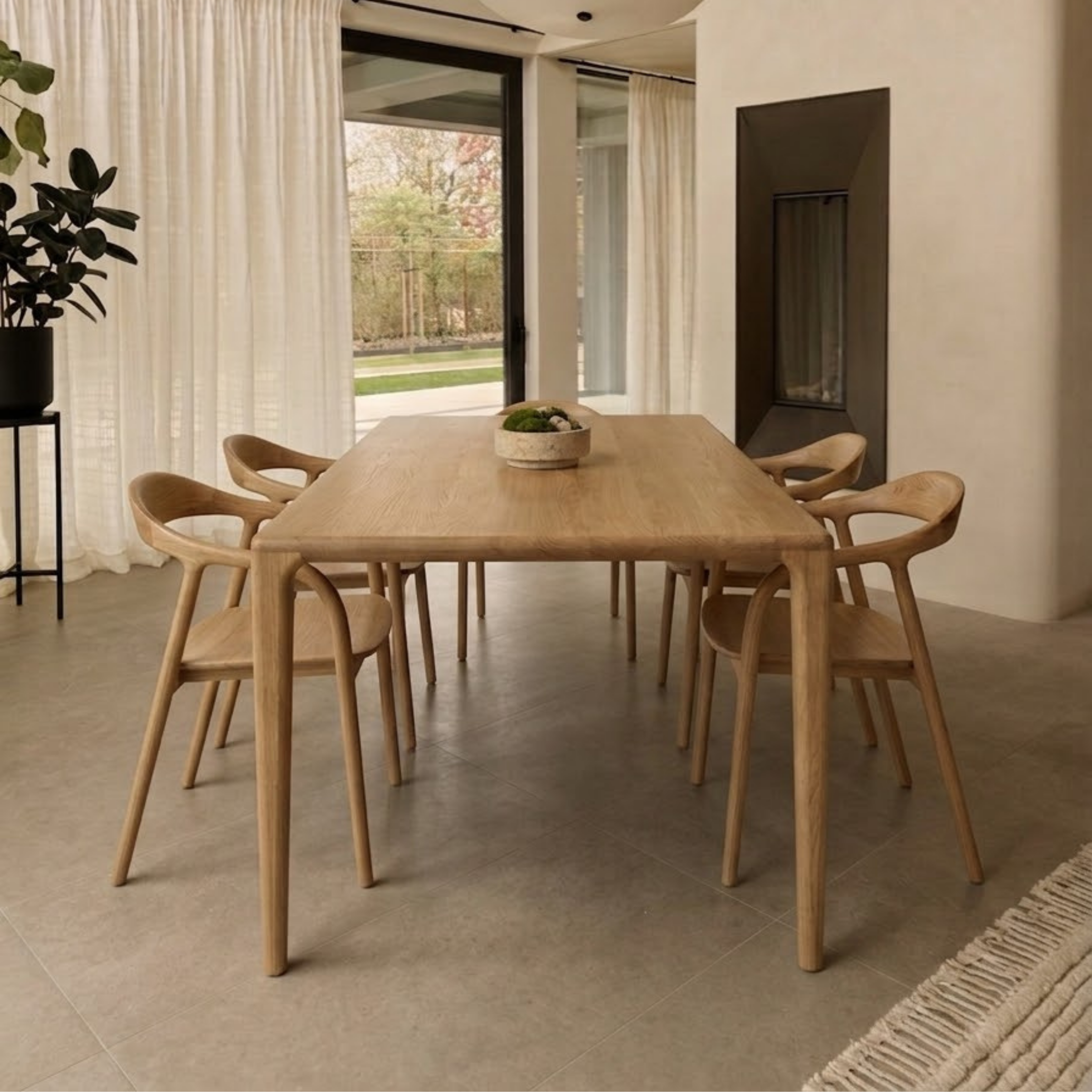 Houten rechthoekige eettafel - Mizo