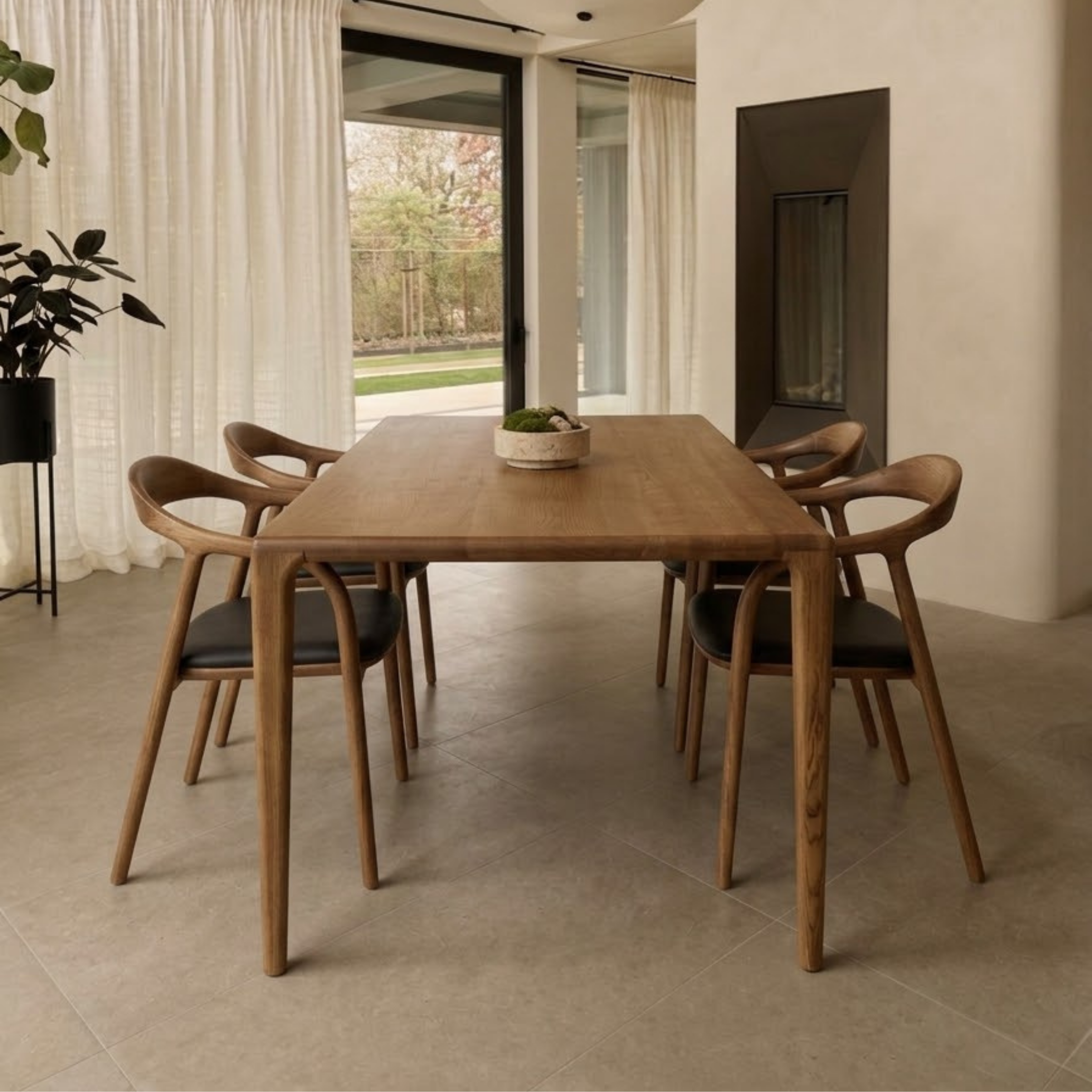 Houten rechthoekige eettafel - Mizo