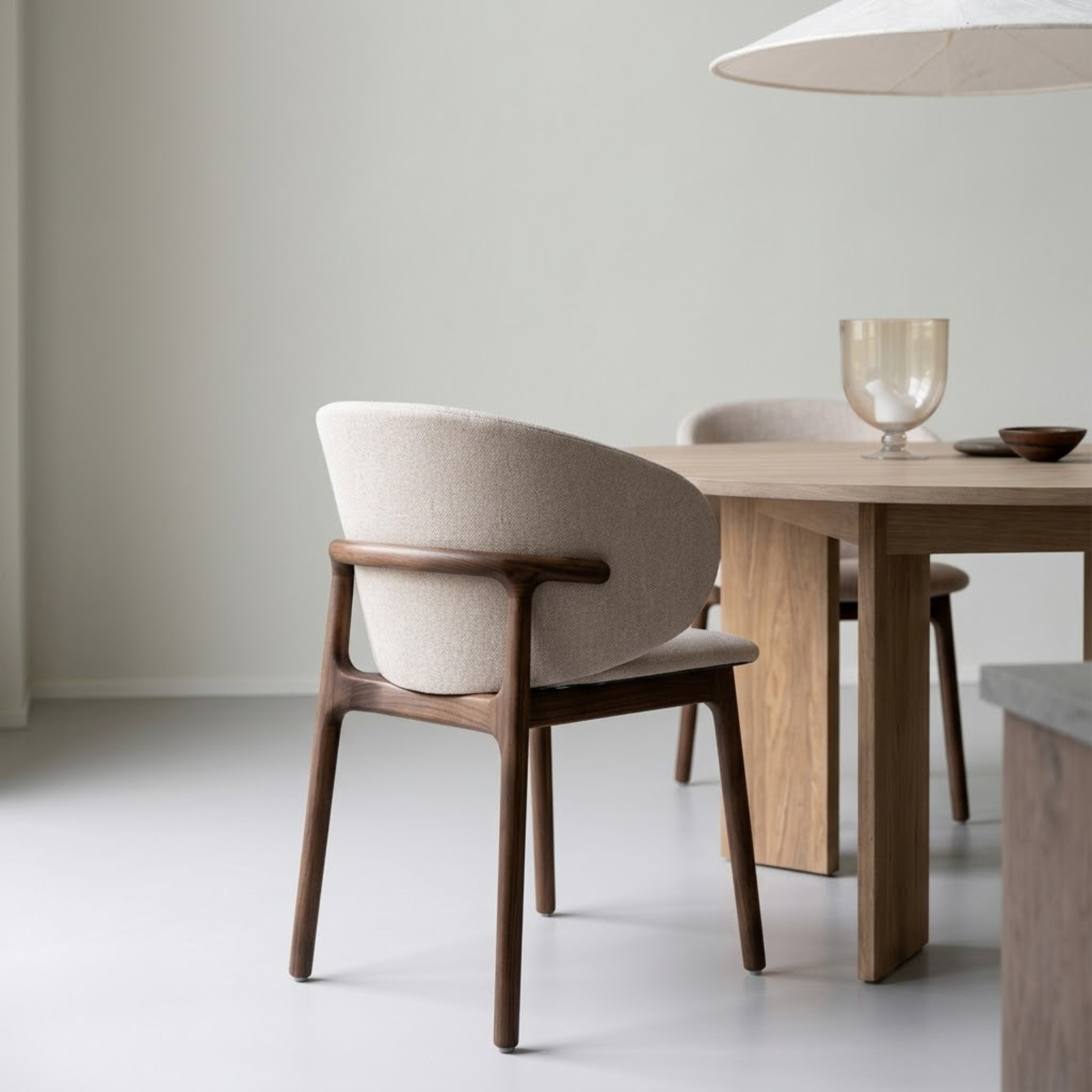 Ella eetkamerstoel gestoffeerd - Kuipstoel houten frame