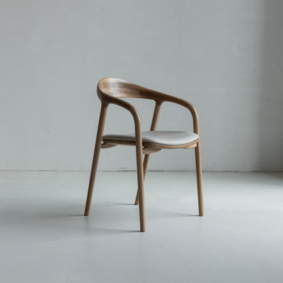 Kana dining chair beige leather - Light oak