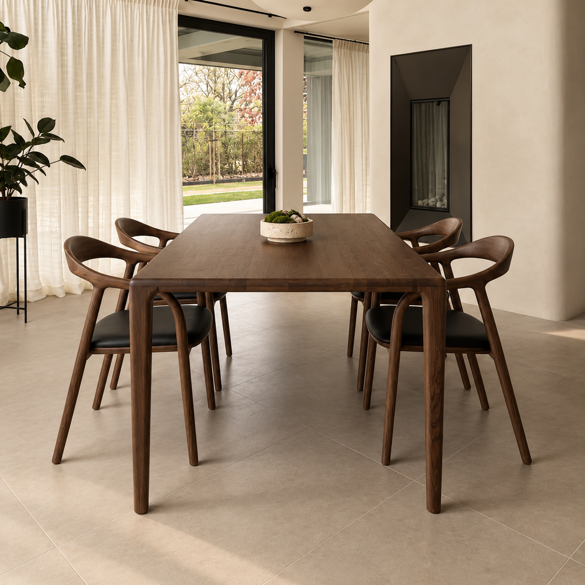 Houten rechthoekige eettafel - Mizo