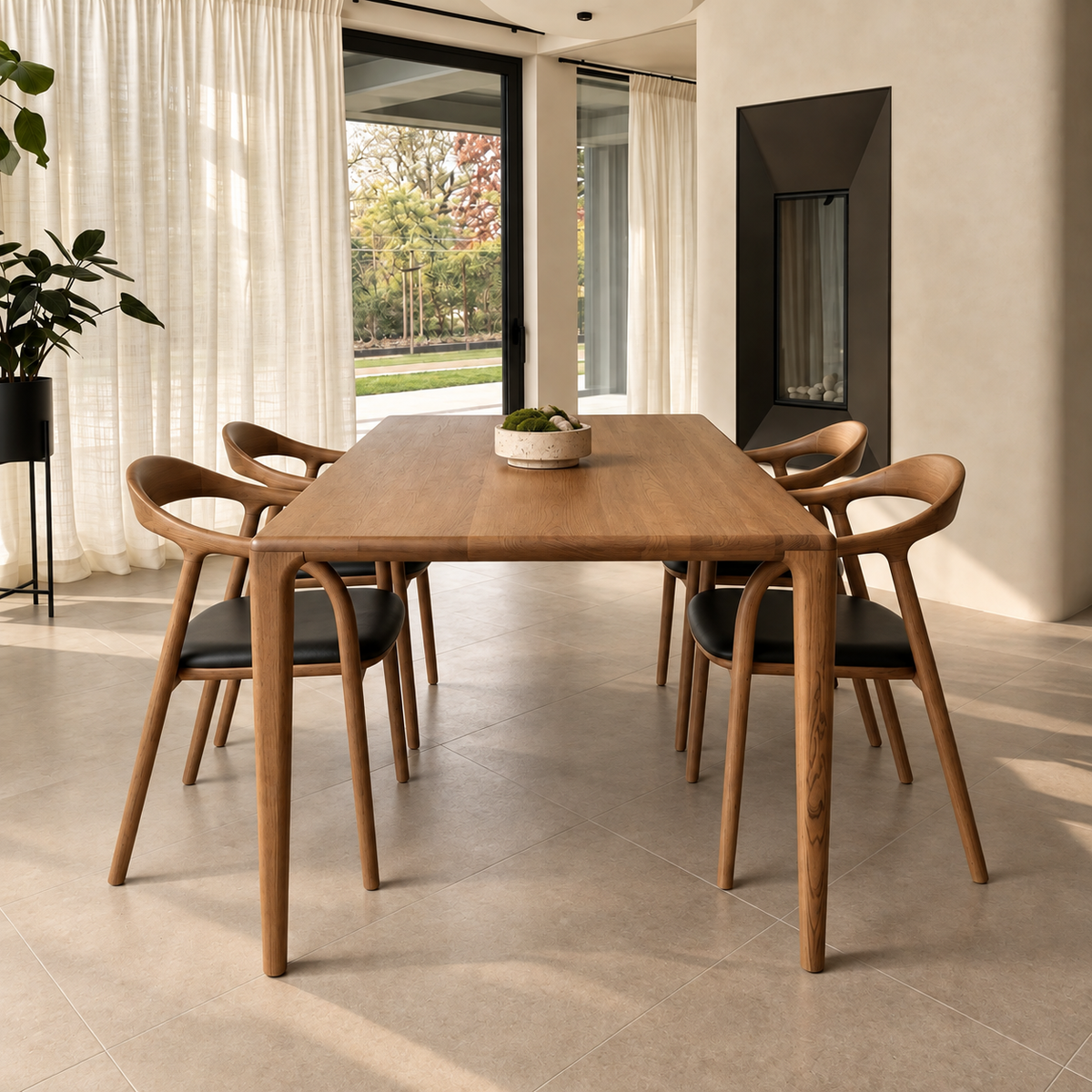Houten rechthoekige eettafel - Mizo