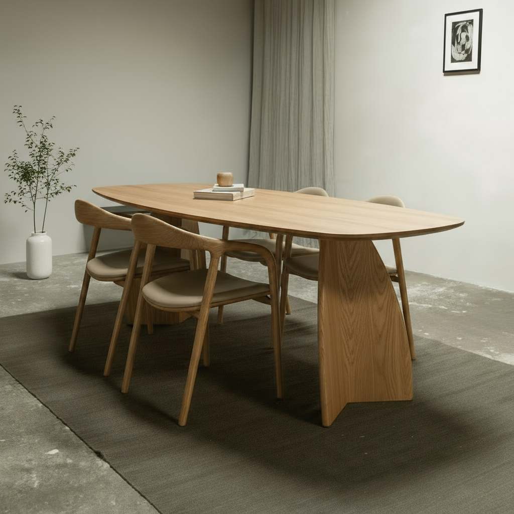 Houten Deens ovale eettafel - Yanique - Licht eiken