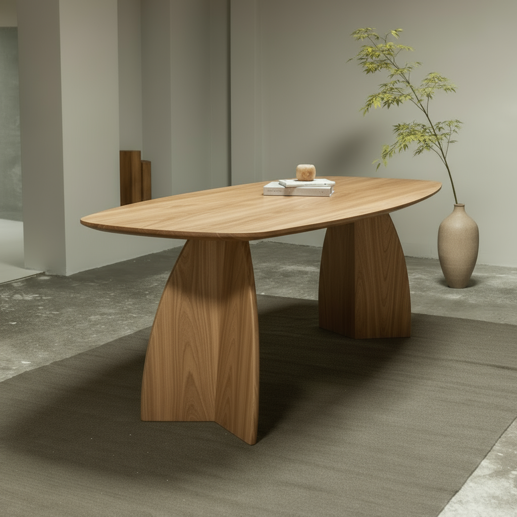 Houten Deens ovale eettafel - Yanique - Licht eiken