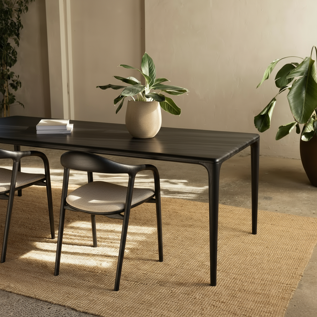 Houten rechthoekige eettafel - Mizo - Zwart eiken