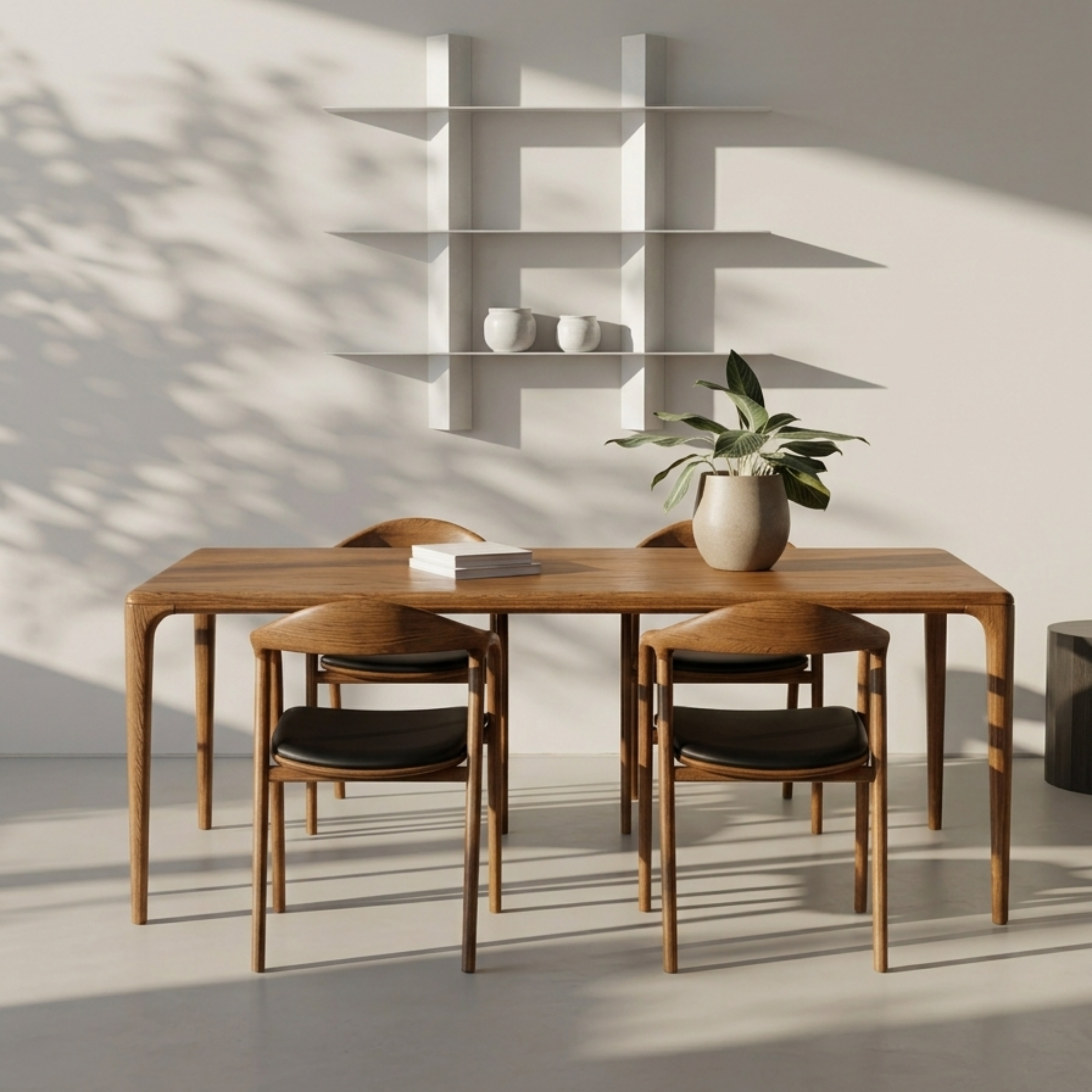 Houten rechthoekige eettafel - Mizo - Bruin eiken