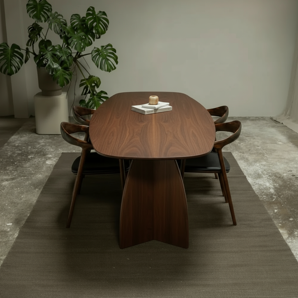 Houten Deens ovale eettafel - Yanique - Notenhout