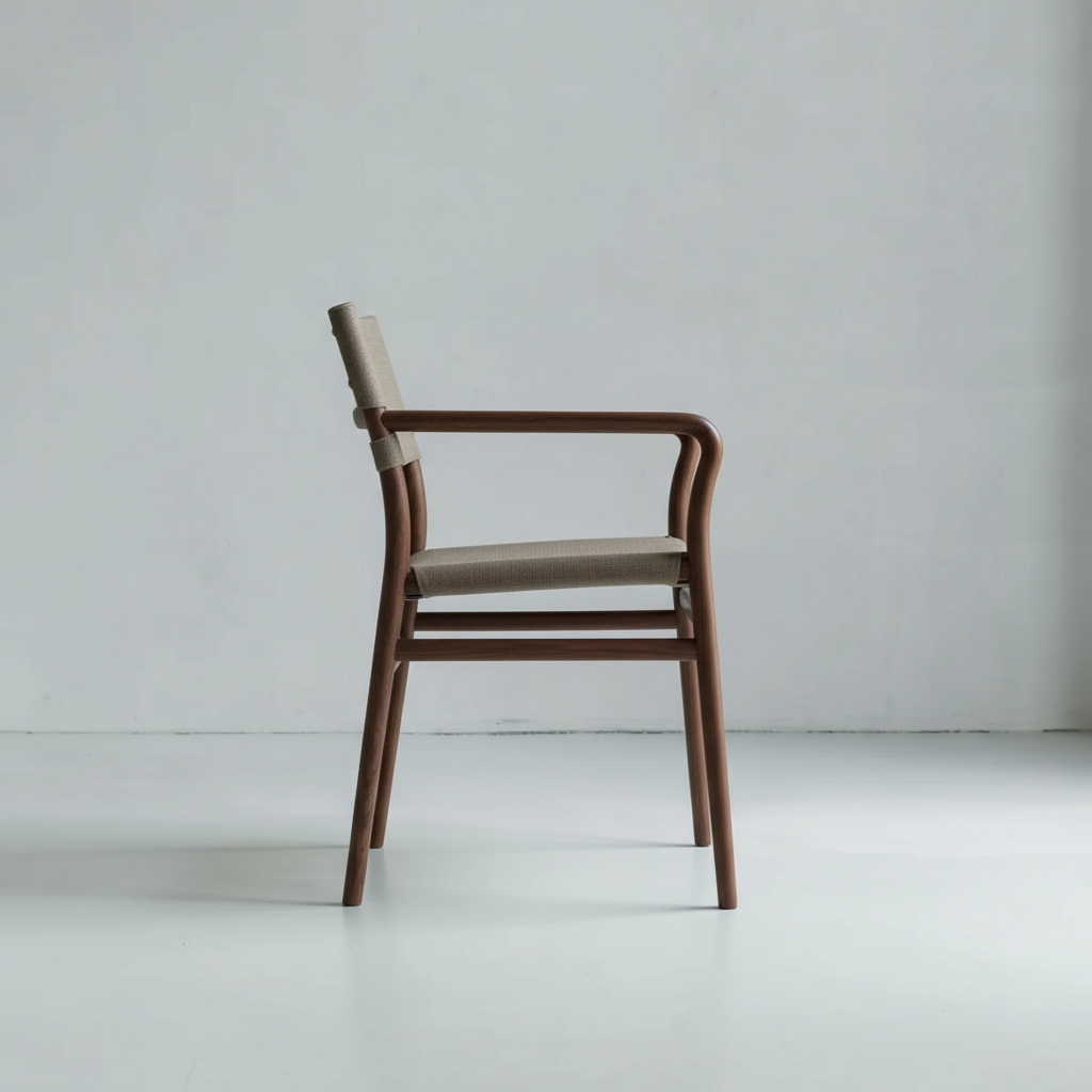 Zara eetkamerstoel beige leer - Walnoot