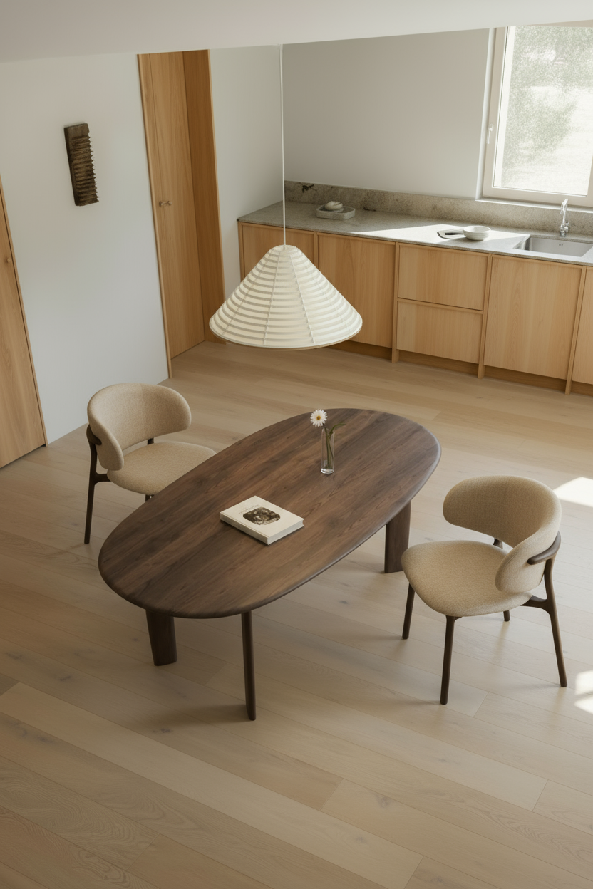 Houten organische eettafel - Tori