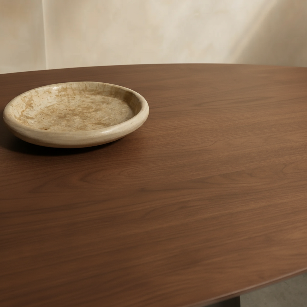 Houten ovale eettafel - Oqone - Walnoot hout