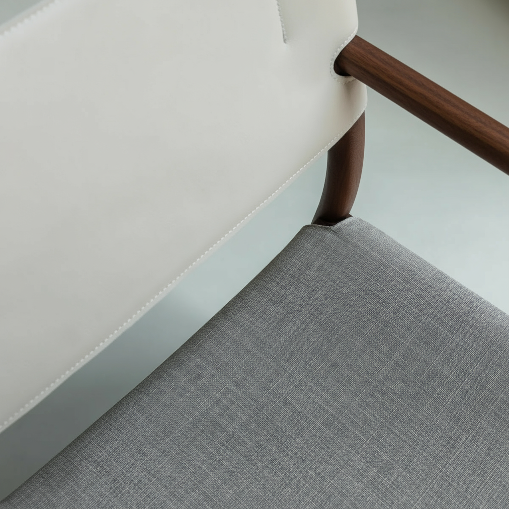 Zara eetkamerstoel beige leer - Walnoot