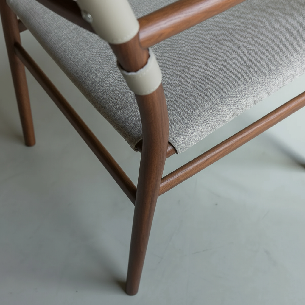 Zara eetkamerstoel beige leer - Walnoot